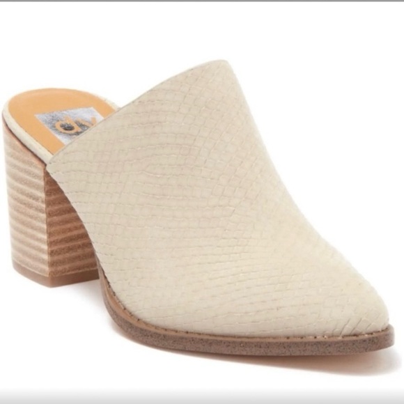 Dolce Vita Shoes - Dolce Vita Tendle Block Heel Mule Taupe Snakeskin, Sz 6.5